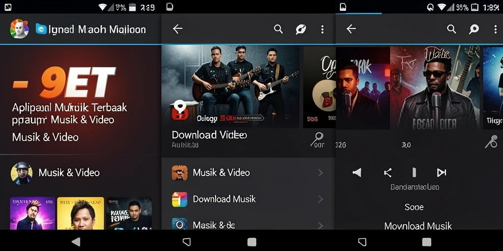 Tampilan antarmuka aplikasi 9ET untuk Download Musik yang menarik.