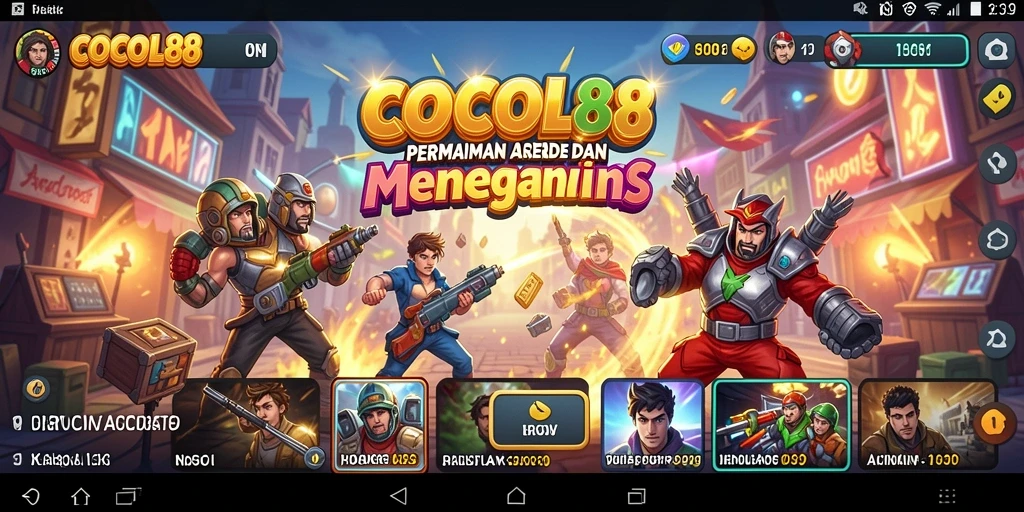 Tampilan antarmuka utama COCOL88 dengan fungsi permainan Arcade yang menarik.