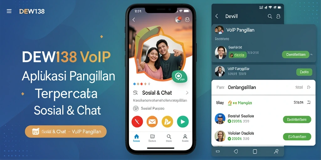Antarmuka aplikasi DEWI138 untuk panggilan VoIP yang sederhana dan mudah digunakan.