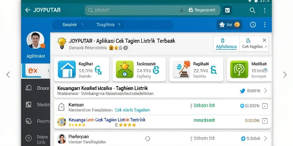 Tampilan antarmuka aplikasi JOYPUTAR untuk cek tagihan listrik.