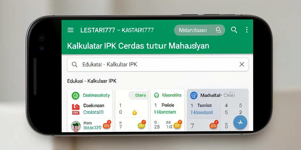 Tampilan intuitif aplikasi Kalkulator IPK LESTARI777.