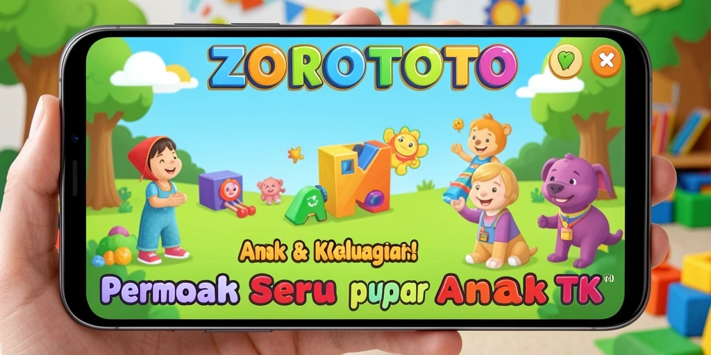 Antarmuka menarik dengan berbagai permainan edukatif untuk anak-anak.