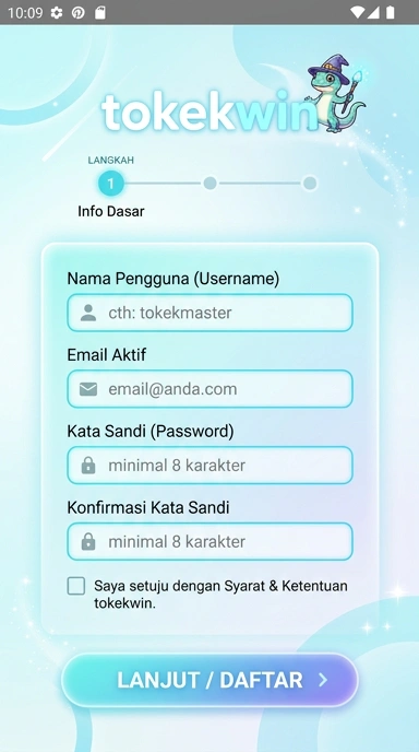 Buat Akun Baru di Tokekwin untuk Android